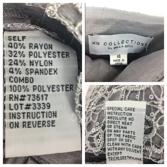 KM COLLECTIONS BY MILLA BELL Silver Sequin Dress - Picture 7 of 8
